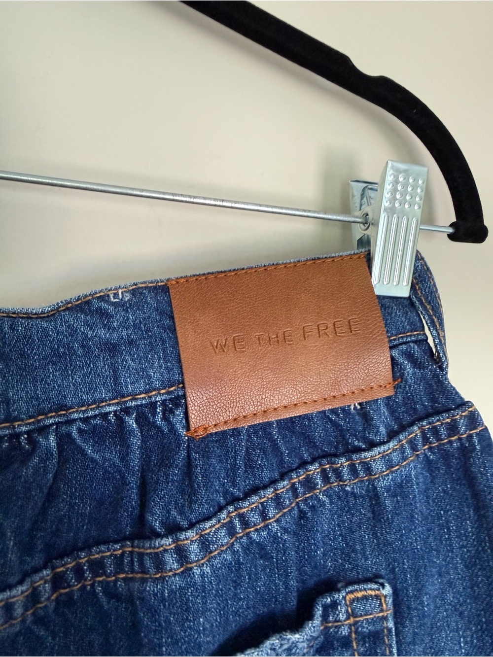 NEW We The Free Demi Denim Mini Skort Medium Wash Sz 26 Mid Rise A Line Fit - Picture 5 of 5